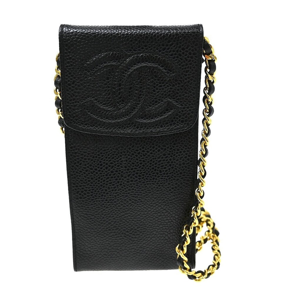 Chanel Vintage CC Phone Holder Caviar